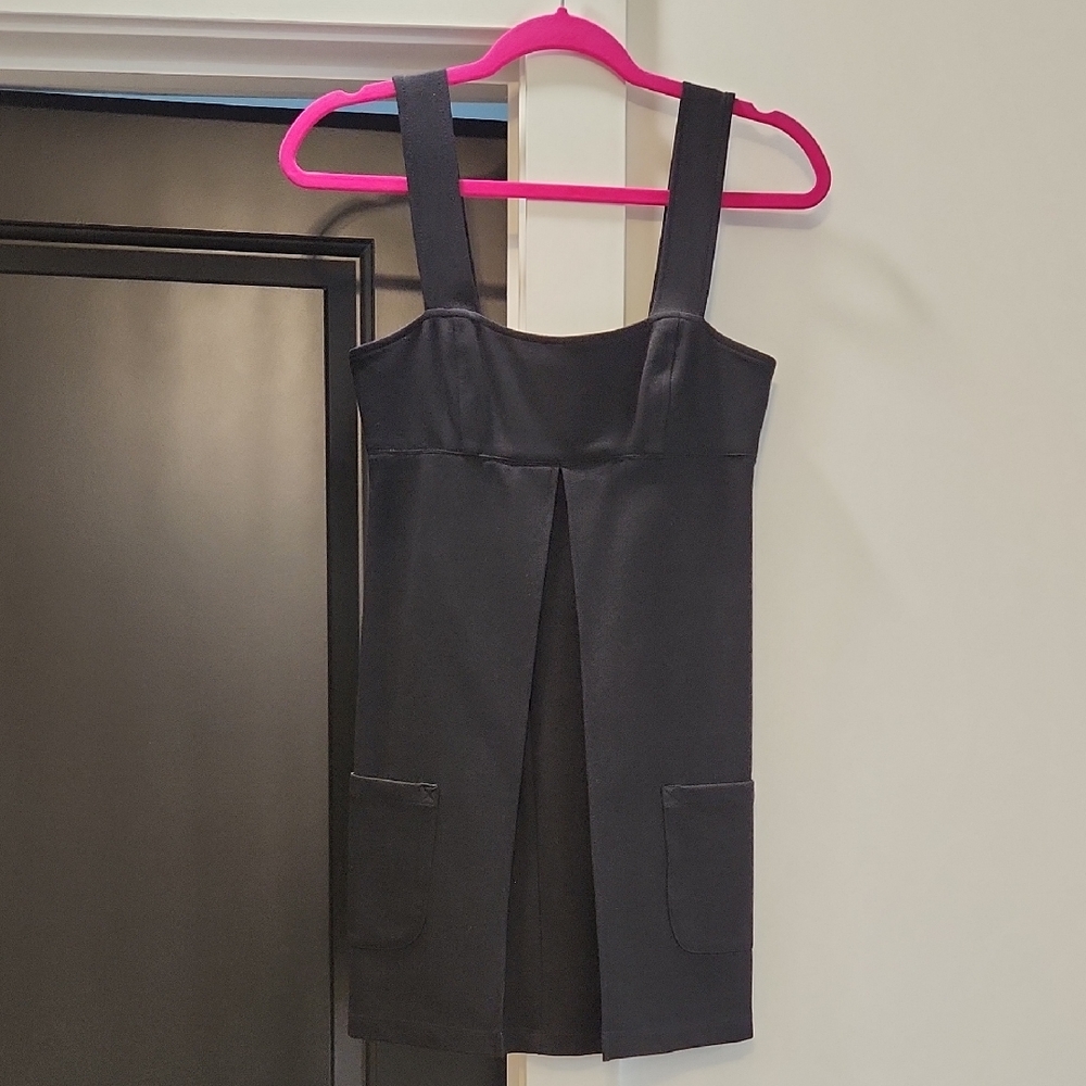 Diane Von Furstenberg Black Mini Dress with Front Pleat